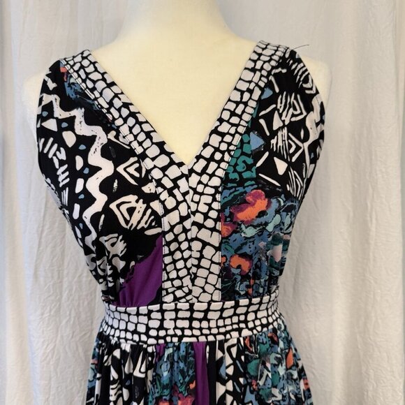 Roz & Ali Womens Sleeveless Knee-Length Dress Size 14 Stretchy Multicolor - Picture 2 of 15